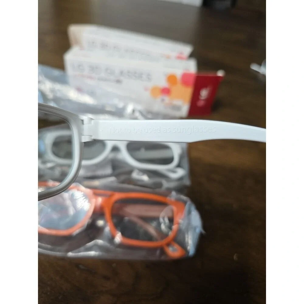 LG AG-F210 Cinema 3D Glasses Black lot of 3 New White Orange